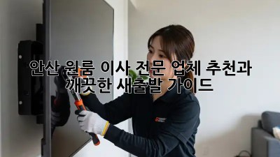 안산 원룸 이사, 전문 업체 추천과 깨끗한 새출발 가이드